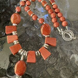 GoldStone Gemstone Necklace Handmade